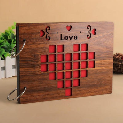 Handmade 8-Inch Wood Cover Photo Album - Personalized Keepsake