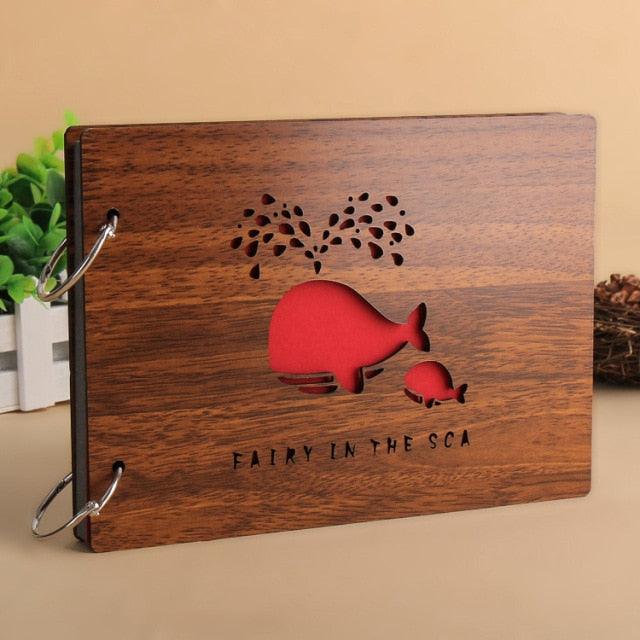 Album photo en bois fait main de 8 pouces - Souvenir personnalisé