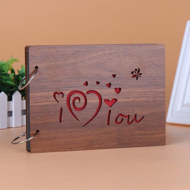 Album photo en bois fait main de 8 pouces - Souvenir personnalisé