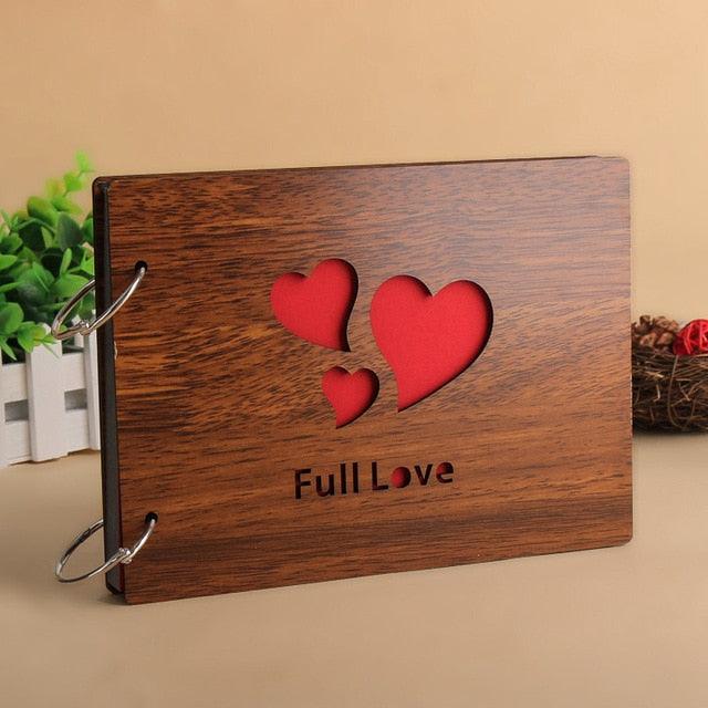 Album photo en bois fait main de 8 pouces - Souvenir personnalisé