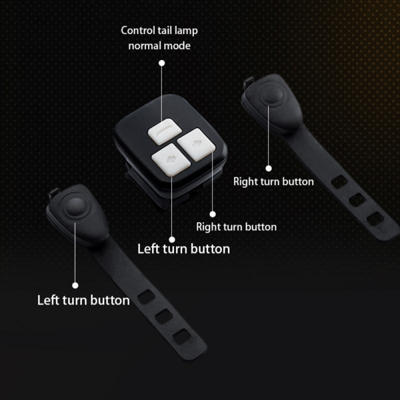 8 Modes Rear Lamp Smart Bike Wireless Remote Turn Signal Light Waterproof USB Rechargeable Bicycle LED Taillight Wireless Remote Control Bike Rear Light Back USB Safety Warning Cycling Light - Korvel