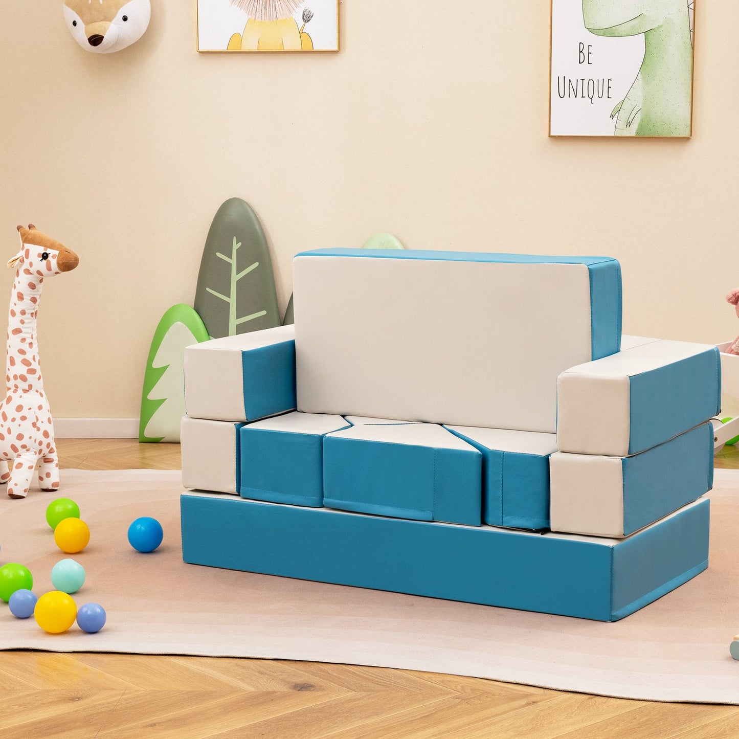 4-in-1 Crawl Climb Foam Shapes Playset - Blue