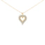Collar de Péndulo en Forma de Corazón con Diamantes en Chapado de Oro Amarillo de 14K