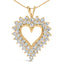 Collar de Péndulo en Forma de Corazón con Diamantes en Chapado de Oro Amarillo de 14K