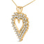 Collar de Péndulo en Forma de Corazón con Diamantes en Chapado de Oro Amarillo de 14K
