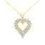Collar con Colgante de Corazón de Diamante en Oro Amarillo de 14K y Plata Esterlina