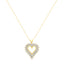 Collar con Colgante de Corazón de Diamante en Oro Amarillo de 14K y Plata Esterlina