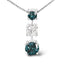 Pendentif en Diamant Bleu et Blanc en Or Blanc 14K 1,5 Cttw