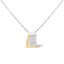 Collar de Pendiente de Caja de Diamantes de Oro Blanco de 14KT
