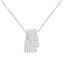 Collar de Pendiente de Caja de Diamantes de Oro Blanco de 14KT
