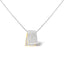 14K Two Tone Diamond Box Pendant Necklace - 2.0 Cttw