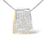 14K Two Tone Diamond Box Pendant Necklace - 2.0 Cttw