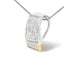 14K Two Tone Diamond Box Pendant Necklace - 2.0 Cttw