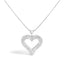Collar con Colgante de Corazón de Diamante de Plata Esterlina .925 1.00 Cttw