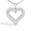 Collar con Colgante de Corazón de Diamante de Plata Esterlina .925 1.00 Cttw
