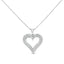 Collar de Colgante en Forma de Corazón Abierto de Diamante Creado en Laboratorio de Plata Esterlina