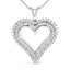 Collar de Colgante en Forma de Corazón Abierto de Diamante Creado en Laboratorio de Plata Esterlina