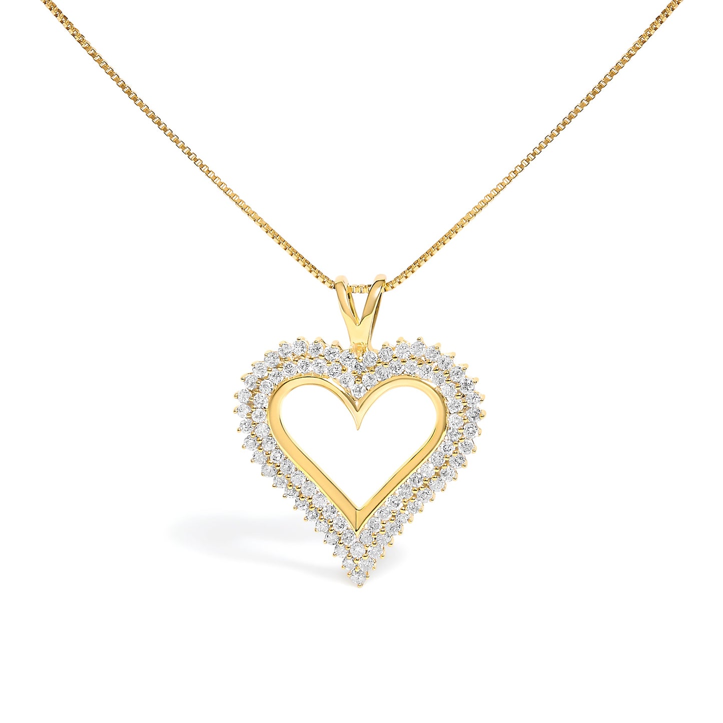 Collar con Colgante de Corazón de Diamante de Plata Esterlina .925 1.00 Cttw