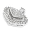Collar con colgante de corazón de diamantes de corte múltiple en oro blanco de 10 quilates