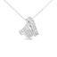 Collier Pendentif en Diamant en Or Blanc 14K avec Géométrie Mixte