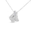 Collier Pendentif en Diamant en Or Blanc 14K avec Géométrie Mixte