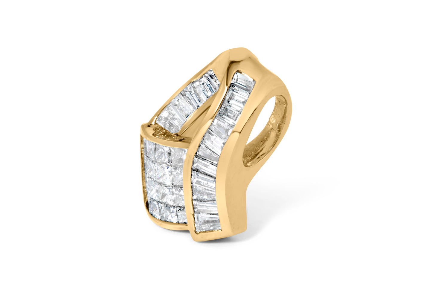 Pendentif en diamant inspiré de l'Art Déco en or jaune 14 carats