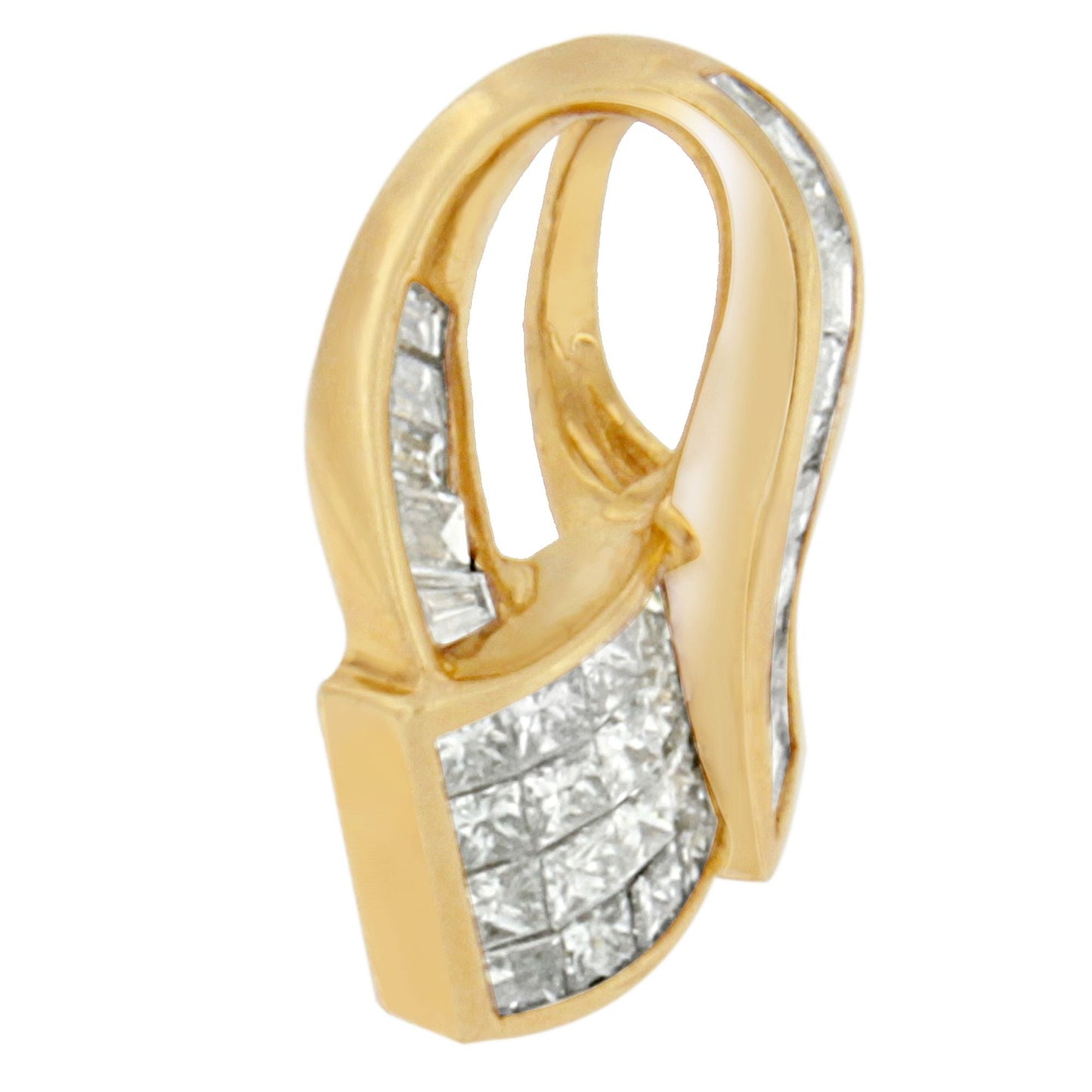 Pendentif en diamant inspiré de l'Art Déco en or jaune 14 carats