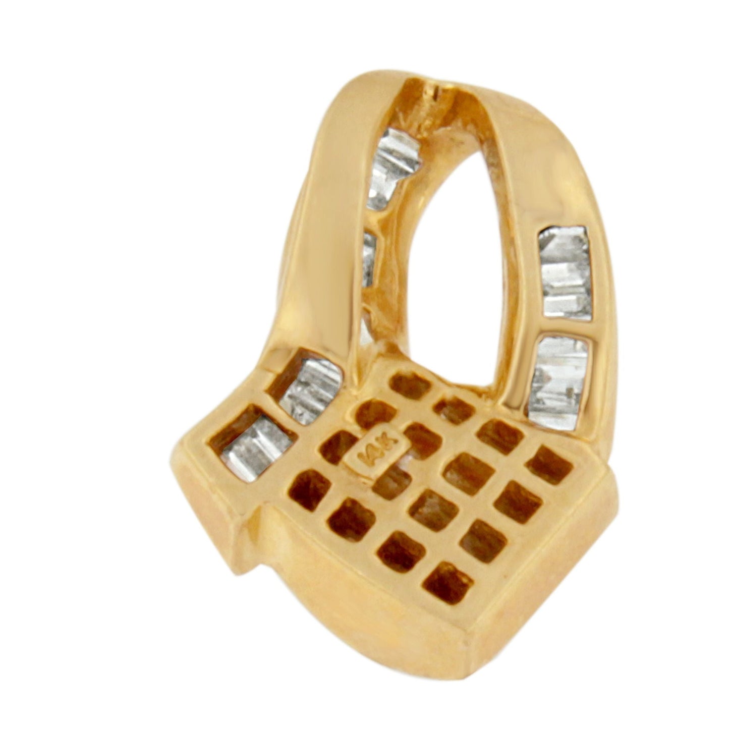 Pendentif en diamant inspiré de l'Art Déco en or jaune 14 carats