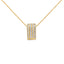 Collar de Colgante de Bloque de Diamante de Corte Princesa de Oro Amarillo de 14K