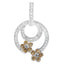Collar de Pendiente Floral de Diamante Cortado Redondo de Plata Esterlina .925