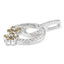 Collar de Pendiente Floral de Diamante Cortado Redondo de Plata Esterlina .925