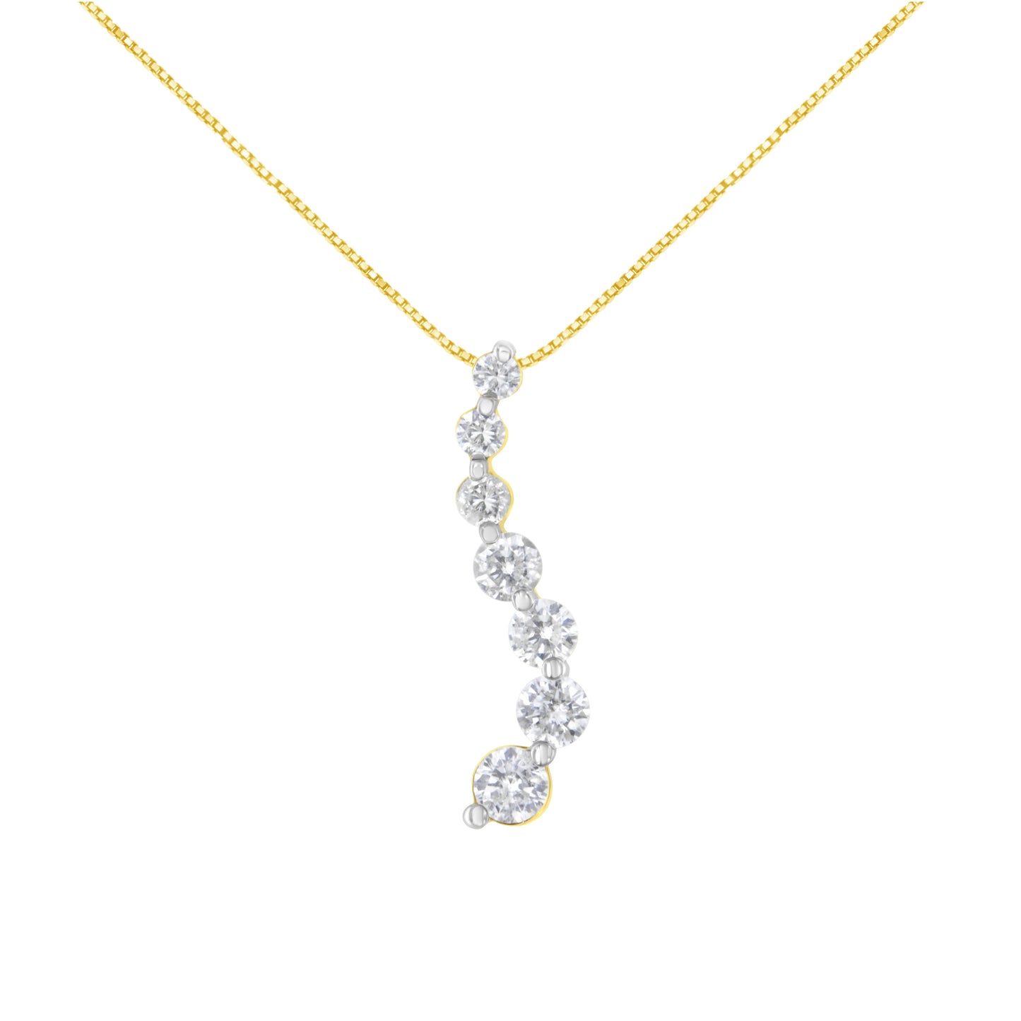 Pendentif en Diamant de Voyage Certifié AGS en Or Jaune 14K