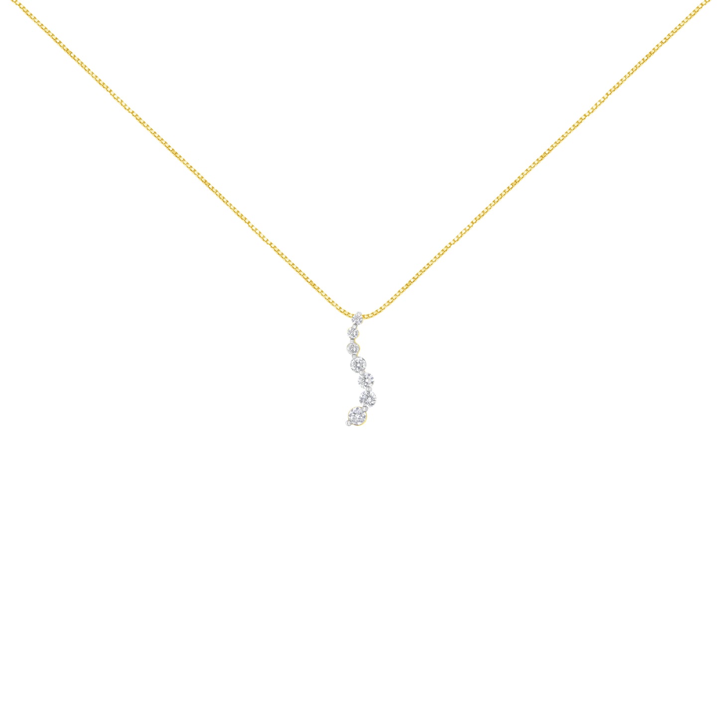 Pendentif en Diamant de Voyage Certifié AGS en Or Jaune 14K