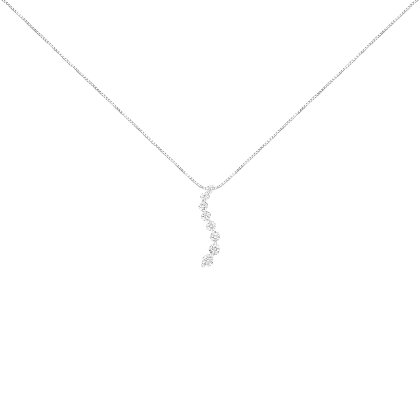 Collar con colgante en forma de S de diamantes en oro blanco de 14K - 3.0 Cttw