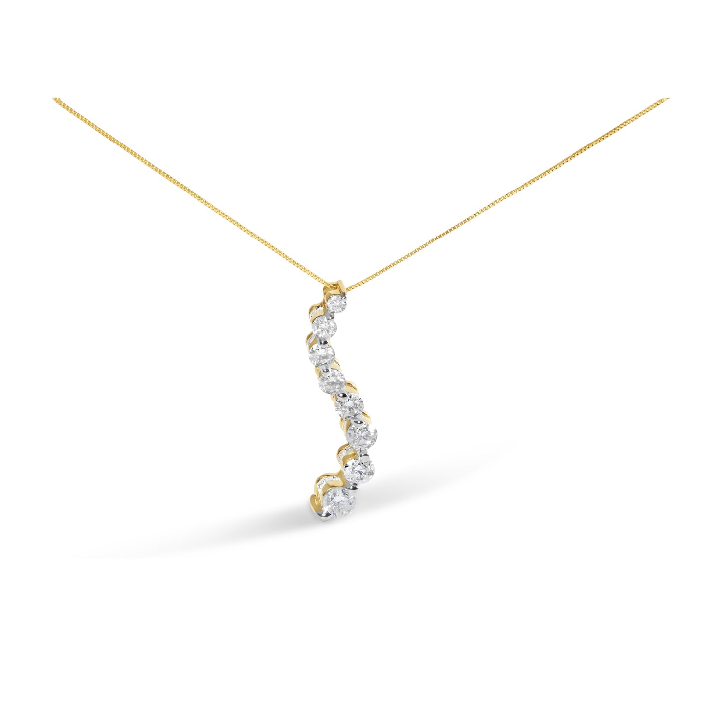 Collar de Pendiente de Diamante de Viaje Certificado AGS en Oro Amarillo de 14K