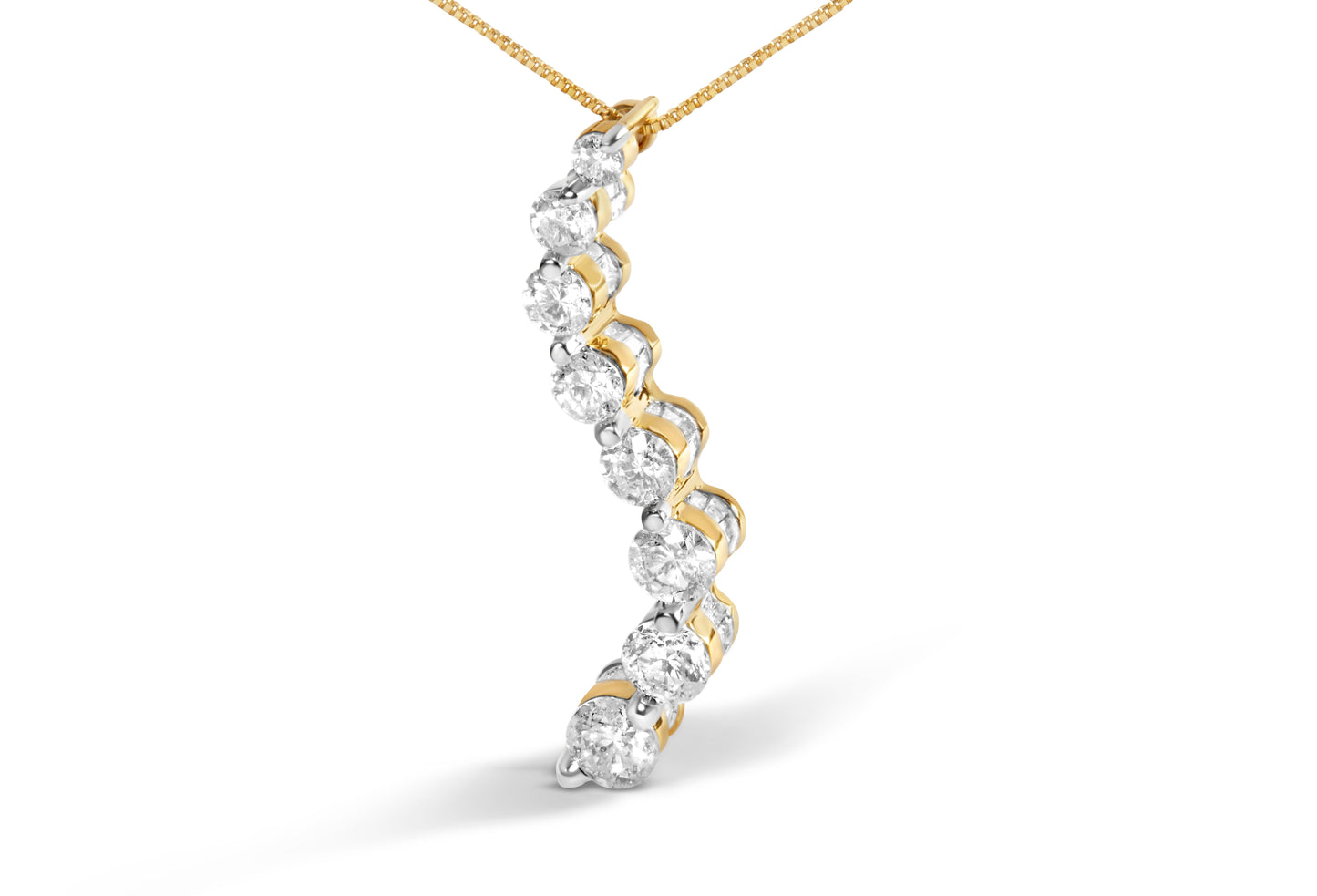 Collar de Pendiente de Diamante de Viaje Certificado AGS en Oro Amarillo de 14K