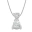 Collar de diamantes con colgante de corte redondo en oro blanco de 14 quilates