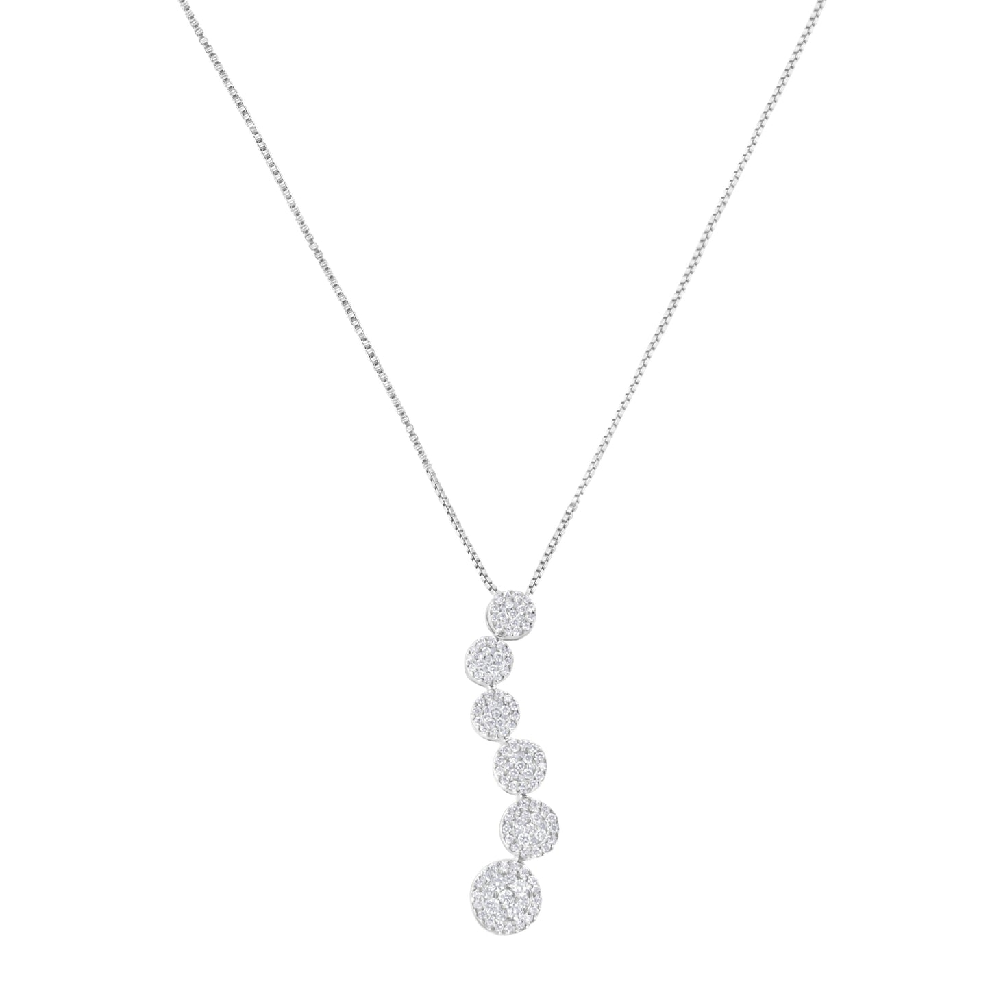 Collar de Pendiente de Viaje con Diamantes en Oro Blanco de 14K