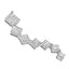 Collier Pendentif Courbé en Diamant Serpent en Or Blanc 10K