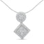 Collar de diamantes con colgante de oro blanco de 14K - 1 cttw