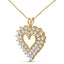 Collier Pendentif Cœur en Diamant Plaqué Or Jaune 14K