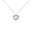 Collier Pendentif Cœur Ouvert Halo en Argent Sterling .925 avec Diamants