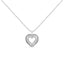 Collier Pendentif Cœur Ouvert Halo en Argent Sterling .925 avec Diamants