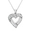 Collier Pendentif Cœur en Diamants Baguette en Argent Sterling