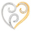 Collar de Pendiente en Forma de Corazón con Diamantes en Oro Bicolor de 10K