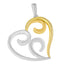 Collar con colgante de corazón abierto de plata esterlina bañado en oro amarillo de 10K