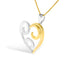 Collar con colgante de corazón abierto de plata esterlina bañado en oro amarillo de 10K