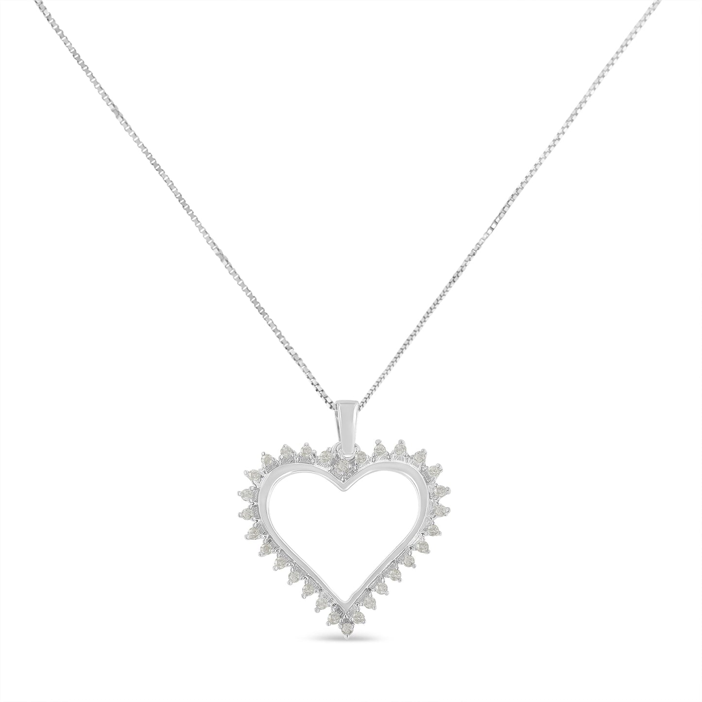 Pendentif en cœur ouvert en diamant en argent sterling 0,25 ct