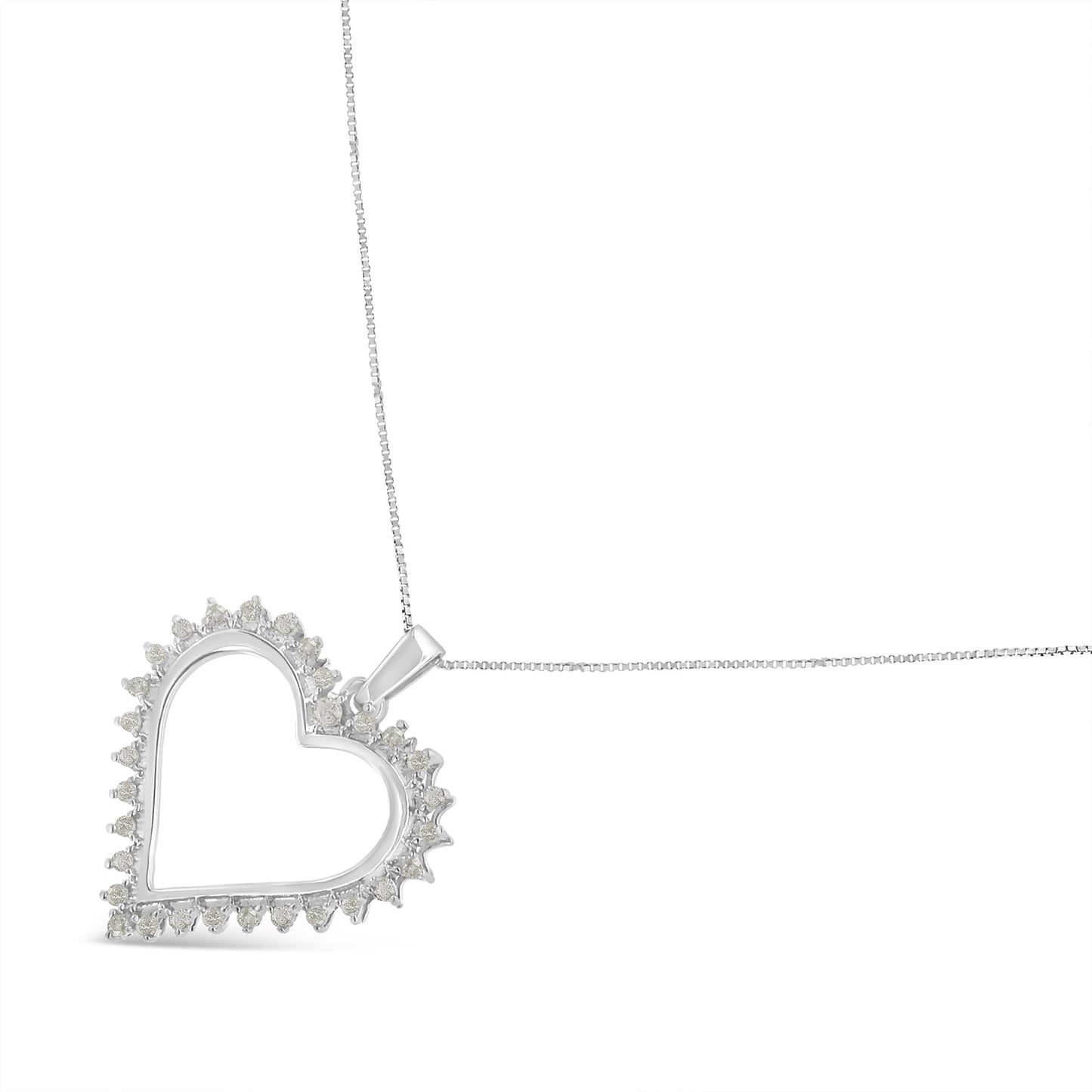 Pendentif en cœur ouvert en diamant en argent sterling 0,25 ct