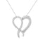 Collar con colgante de corazón y cinta de diamante en plata esterlina .925
